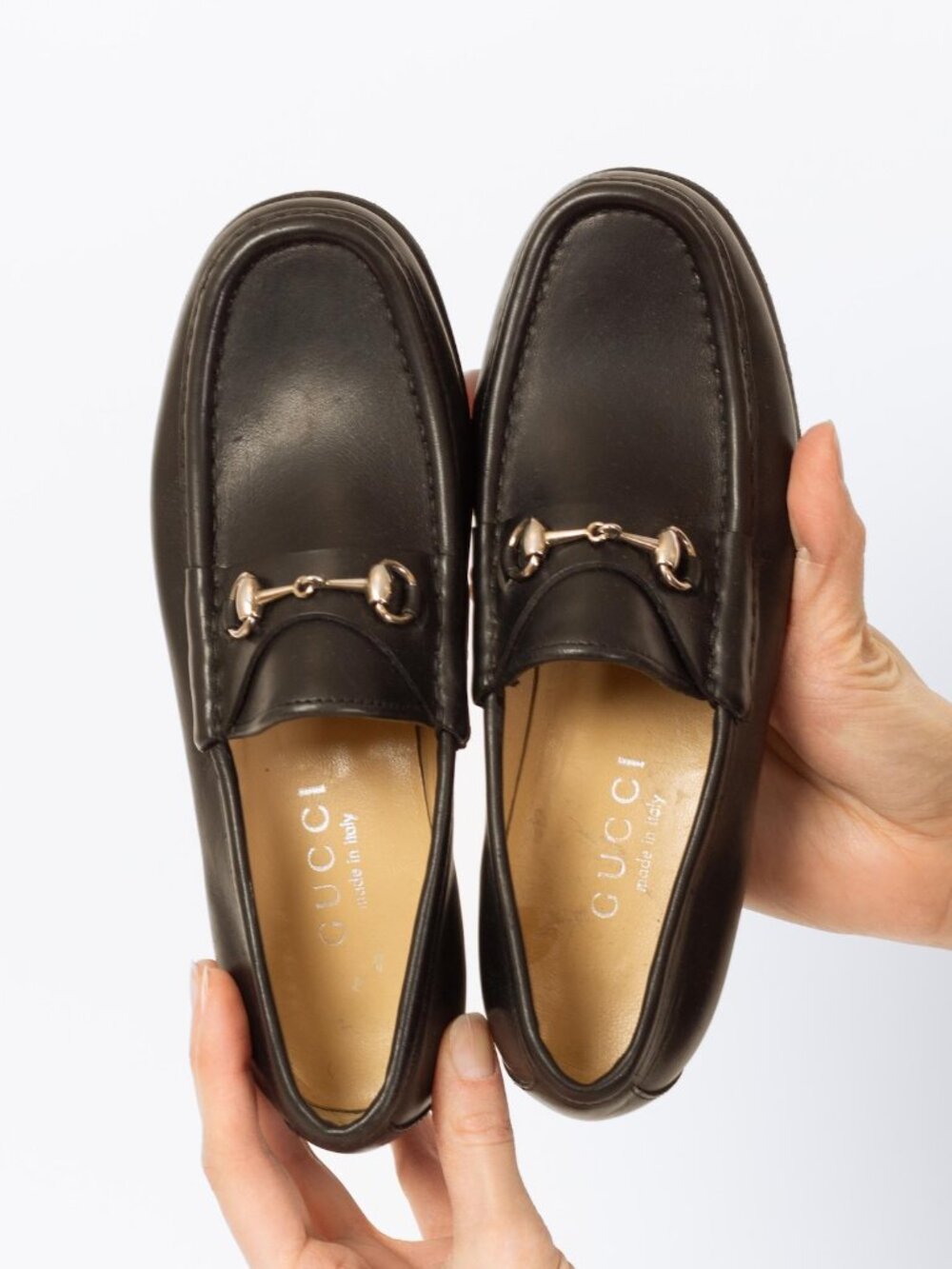 Vintage Gucci 90s Black Leather Horsebit Loafers - Size 5 - Picture 6 of 7